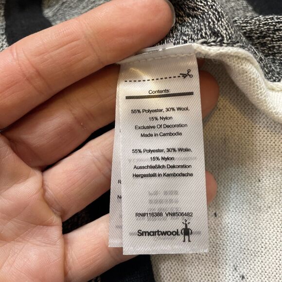 Smartwool Womens Shadow Pine Colorblock Soft Wool Sweater Black Beige Large - Picture 10 of 10